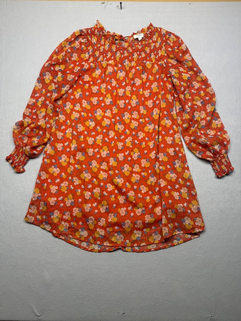 Umgee Floral Dress Women S Orange Casual